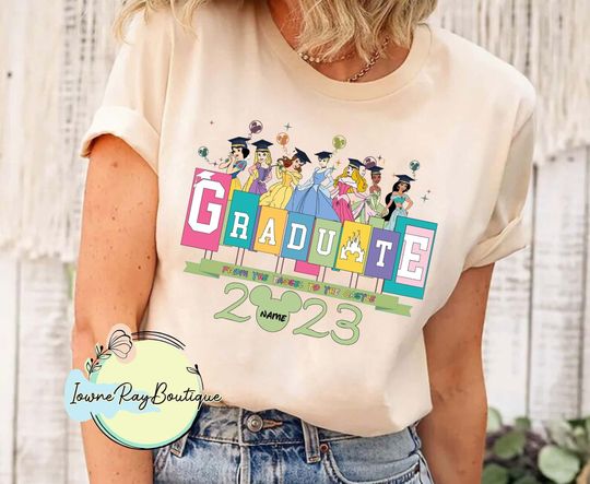 Personalized Disney Princess Graduate Shirt, From The Tassel To The Castle