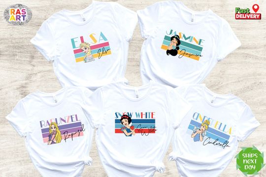 Disney Princess Shirt, Disney Girls Shirt, Princess Character Tee, Disney Kids Shirt