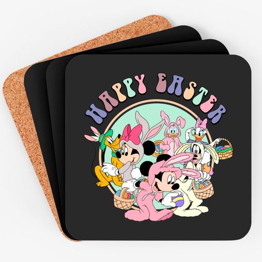 Vintage Disney Happy Easter Coasters, Mickey and Friends Coasters, Disney World Coasters