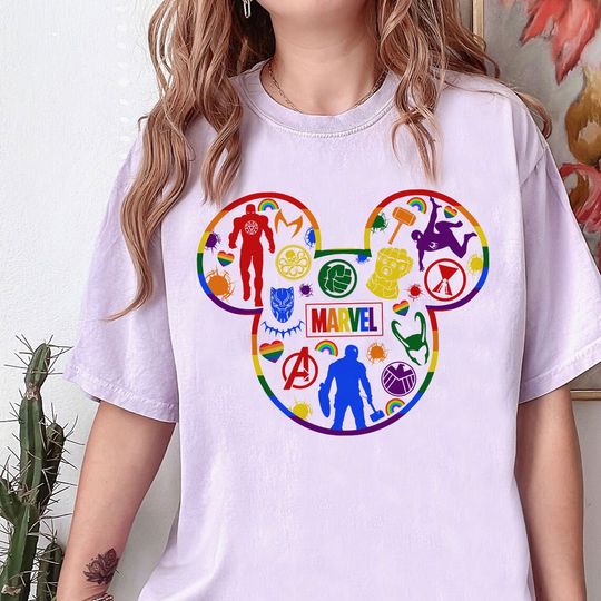 Disney Lgbt Pride Shirt, Marvel Pride Shirt, Polaroid Rainbow Mickey & friends Gays Day Shirt