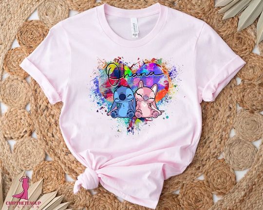 Stitch And Angel Shirt, Disney Couple Shirt, Disney Stitch Shirt, Ohana Means Family Shirt