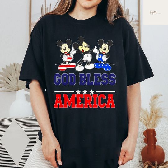 Disney Mickey Mouse Shirt, God bless America Shirt, Happy Independence Day Shirt