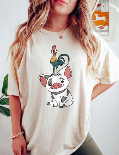 Retro Disney Moana Hei Hei and Pua T Shirt