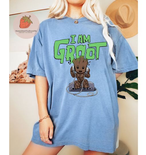 Baby Groot with cassette tape shirt, I am Groot shirt, Disney Trip 2023 shirt