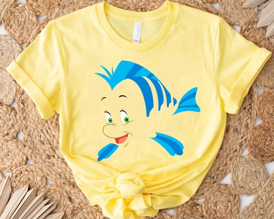 Disney The Little Mermaid Cute Flounder Costume Shirt, WDW Magic Kingdom Holiday T-shirt