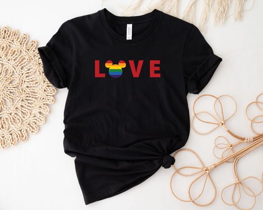 Rainbow Mickey Head Love Shirt, Disney Colorful Mickey Pride Shirt