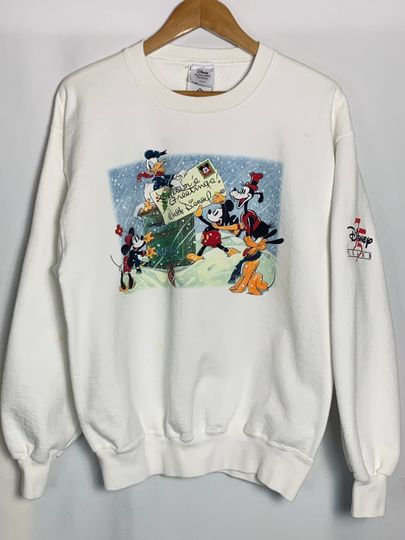 Vintage 90s Disney Promotional Productions "Seasons Greetings" Sweatshirt Dbl sided print