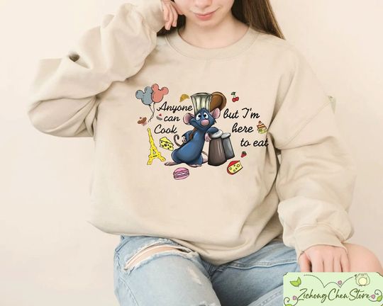 Anyone can cook shirt, Remy Ratatouille sweatshirt, Little chef shirt, Le Petit Chef, Disney Family shirt