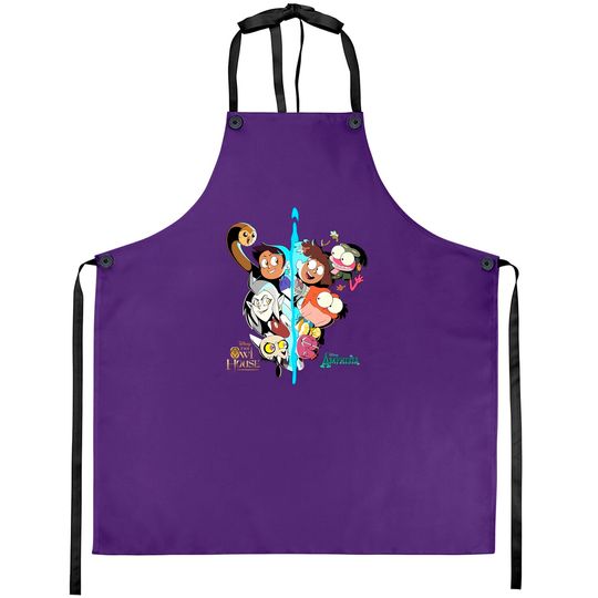 The Owl House and Amphibia Disney Aprons, The Owl House All Characters Aprons