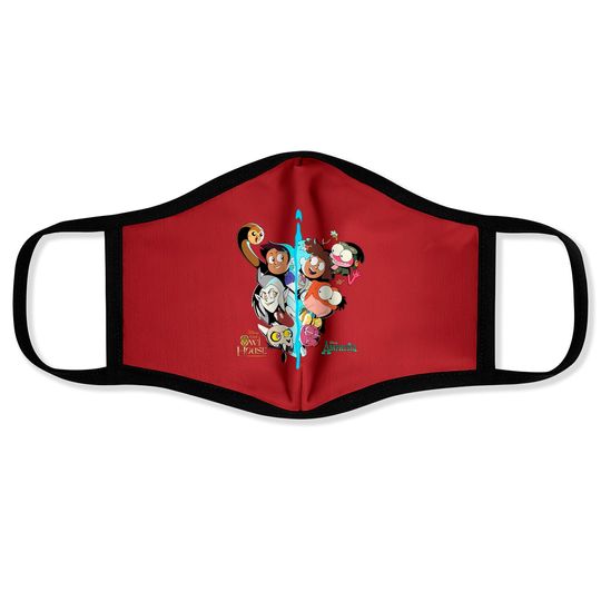 The Owl House and Amphibia Disney Face Masks, The Owl House All Characters Face Masks