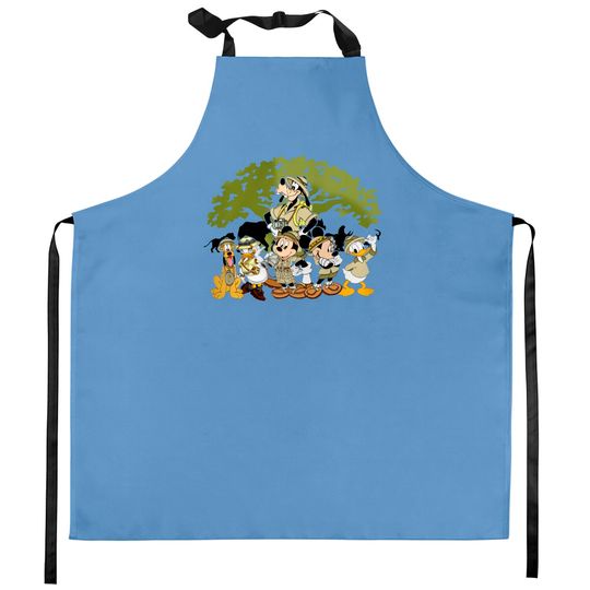 Animal Kingdom Mickey And Friends Kitchen Aprons, Disney Safari Kitchen Aprons, Disney Park Kitchen Aprons