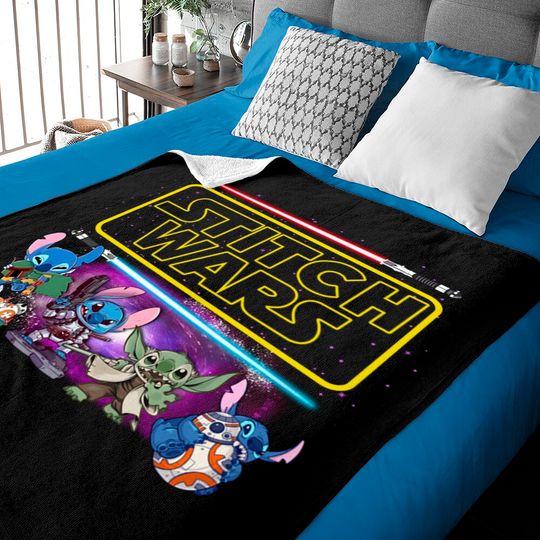 Stitch Wars Baby Blankets, Disney Star Wars Baby Blankets, Disney Stitch Baby Blankets, Stitch Galaxy Edge Baby Blankets
