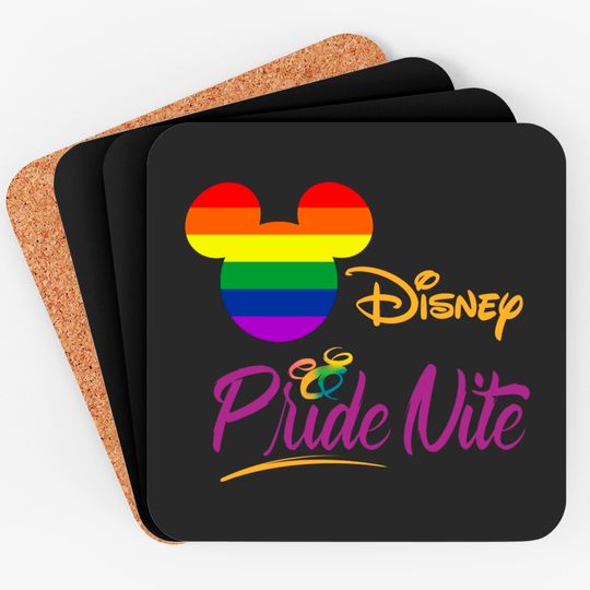 Mickey Mouse Lgbt Flag Rainbow Coasters, Disneyland After Dark Pride Nite, Mickey Pride Rainbow Coasters