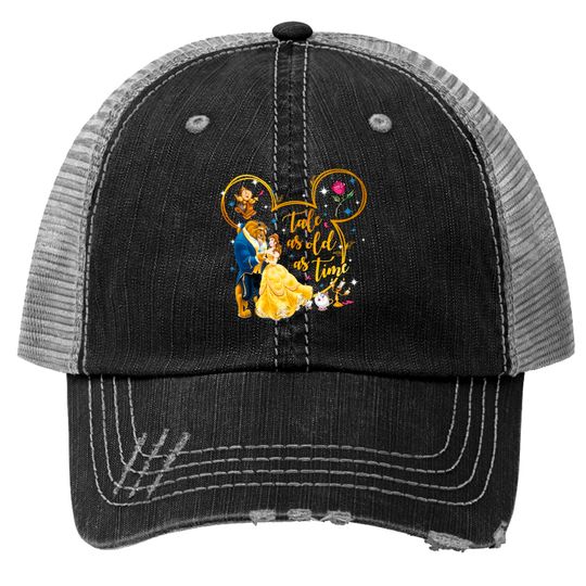 Disney Beauty And The Beast Trucker Hats, Belle Princess And The Beast Trucker Hats