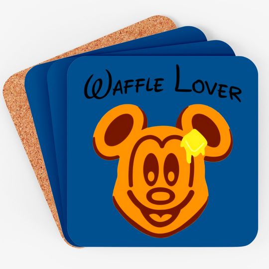Waffle Mouse Coasters, Mickey Waffle Lover Coasters, Disney Epcot Coasters