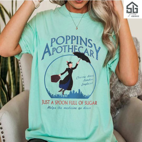 Retro Poppins Apothecary Mary Poppins Shirt, Funny Disney T-shirt