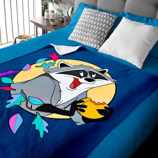 Disney Pocahontas Cute Meeko With Biscuits Retro Baby Blankets