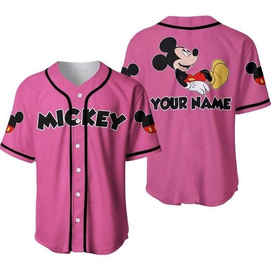 Mickey Mouse Black Pink | Disney Custom Baseball Jersey
