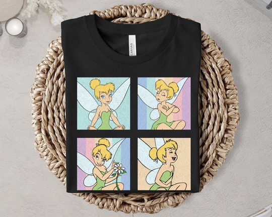 Custom Retro Pastel Disney Princess Shirt, Princess Shirt, Tinker Bell, Moana Aurora, Pocahontas Tee, Disney Characters Gift Ideas Men Women