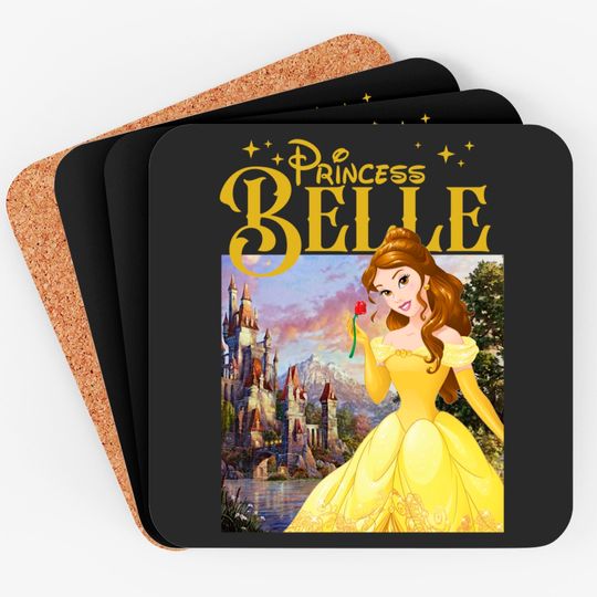 Disney Belle Coasters, Disney Princess Coasters, Beauty Beast Coasters, Magic Kingdom Coasters