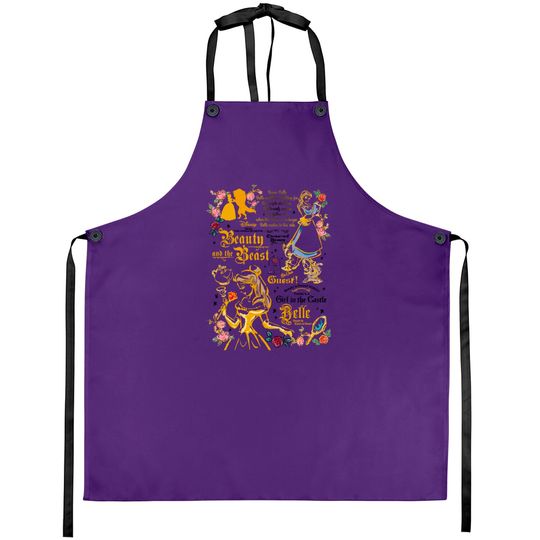 Belle Aprons, Disney Comfort Color Aprons, Beauty Beast Aprons