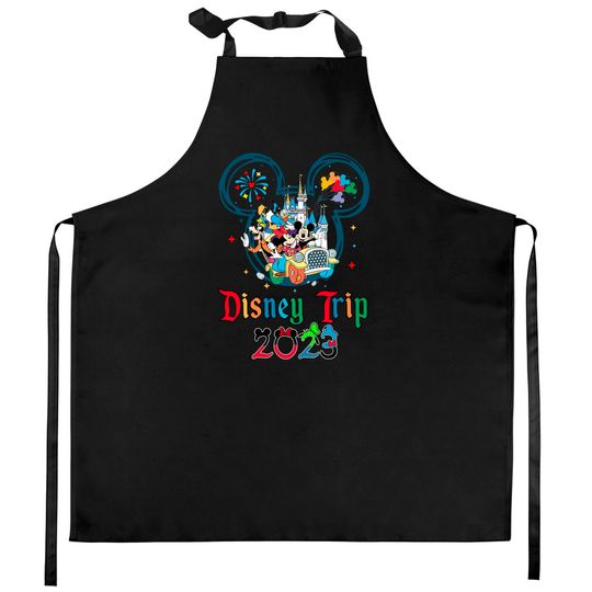 Custom Disney Trip 2023 Kitchen Aprons, Disney Vacation 2023 Kitchen Aprons