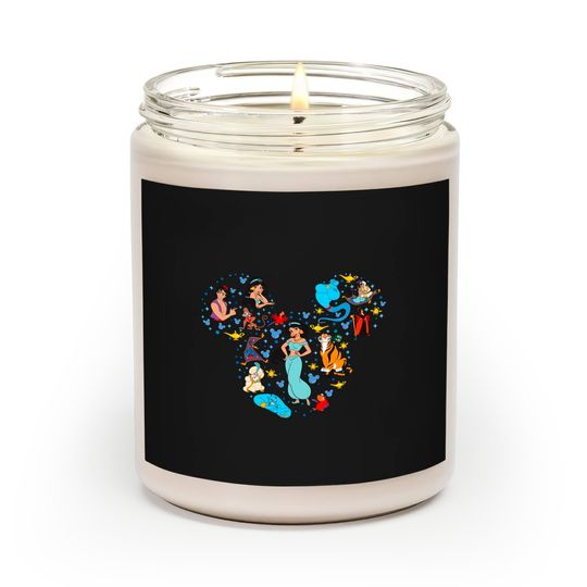 Aladin Princess Jasmine Scented Candles Mickey Head Scented Candles Disney Mickey Icon Scented Candles