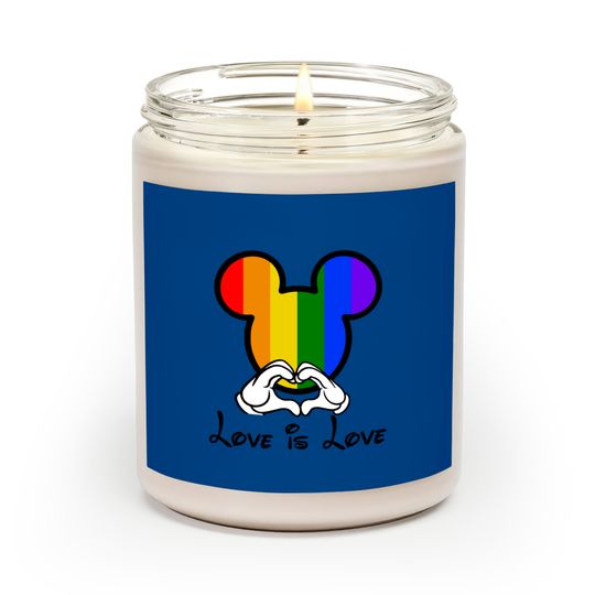 LGBT Gay Pride ,Disney Rainbow Couple Scented Candles, Disney World Love is Love Scented Candles