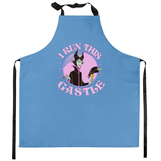 Disney Sleeping Beauty Villains Maleficent Runs This Castle Retro Kitchen Aprons, WDW Trip Unisex Kitchen Aprons