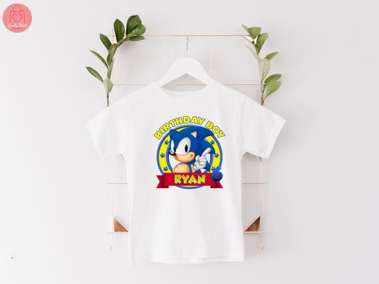 Custom Sonic Birthday Shirt, Sonic Birthday Shirt, Sonic Hedgehog Birthday Shirt, Personalized Sonic Shirt, Sonic Birthday Party Shirt
