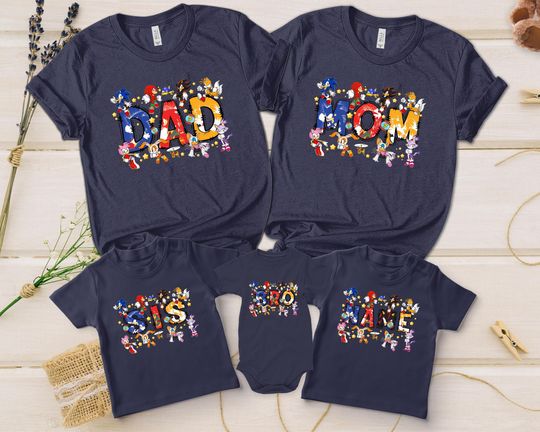 Custom Sonic Birthday Shirt, Sonic Family Shirt, Personalized Sonic The Hedgehog Birthday Shirt, Toddler Tee, Custom Birthday Boy