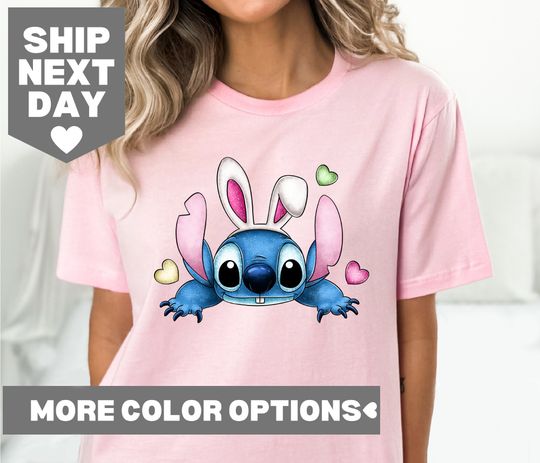 Stitch Easter Shirt, Stitch and Angel Easter Shirt, Disney Easter Shirt, Kids Easter Shirt, Stitch Bunny Shirt, Disney Happy Easter Shirt