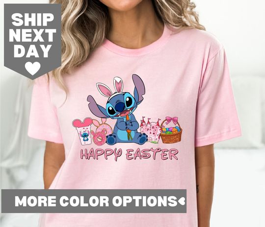 Stitch Happy Easter Shirt, Stitch and Angel Easter, Disney Easter Shirt, Stitch Bunny Shirt, Disney Happy Easter Shirt, Kids Easter Shirt