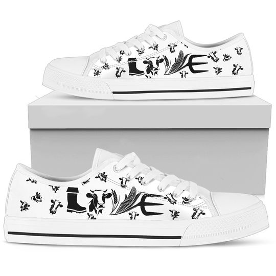 Cow Lovers Women's Low Top Shoes, Animal Lover Gifts idea Casual Cute Shoes Low Top Style