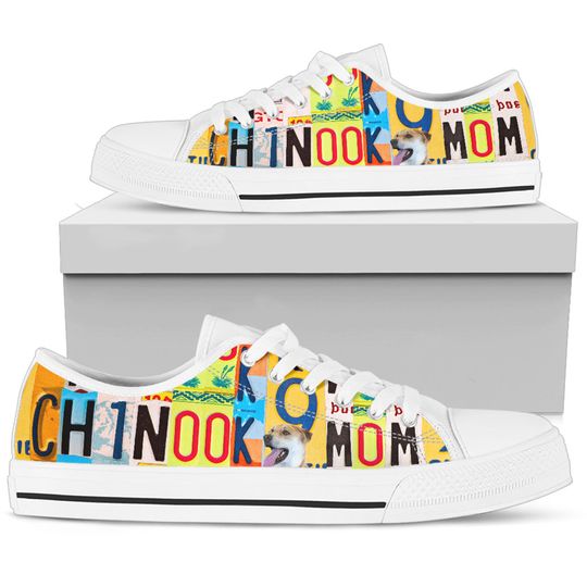 Women's Low Top Canvas  Shoes For Chinook Mom, Birthday Gifts for Her Casual Tie Sneakers