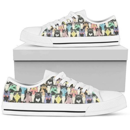 Cat Pattern Womens Sneakers Flat Athletic  Gifts Her Pet Lovers Ary Low Top Summer Casual Fashion Casual  Shoes