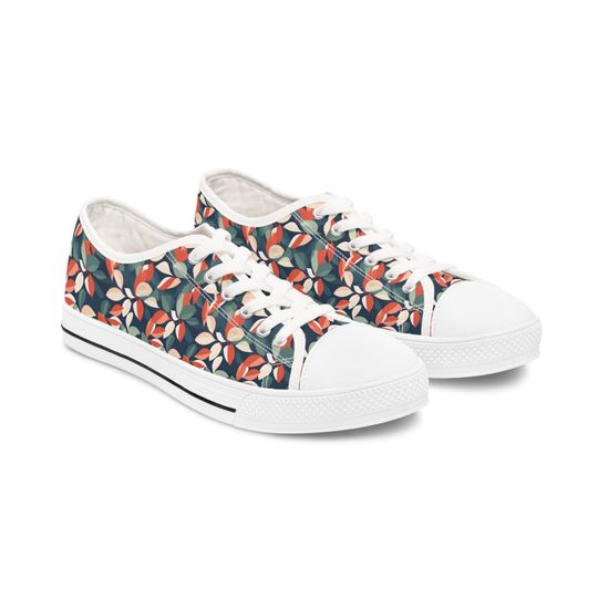 Women's Low Top Sneakers, Flower Shoes, Floral, Flowers, Flower Sneakers, Gift, Birthday Gift, Mother's Day gift, Shoe, gift for my friend