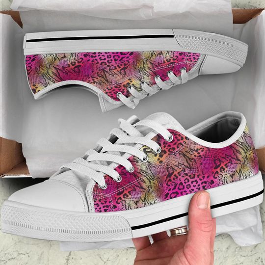 Animals Print Low Top shoes, Animal Lovers Gifts for Her Summer Shoes Casual Tie Sneakers