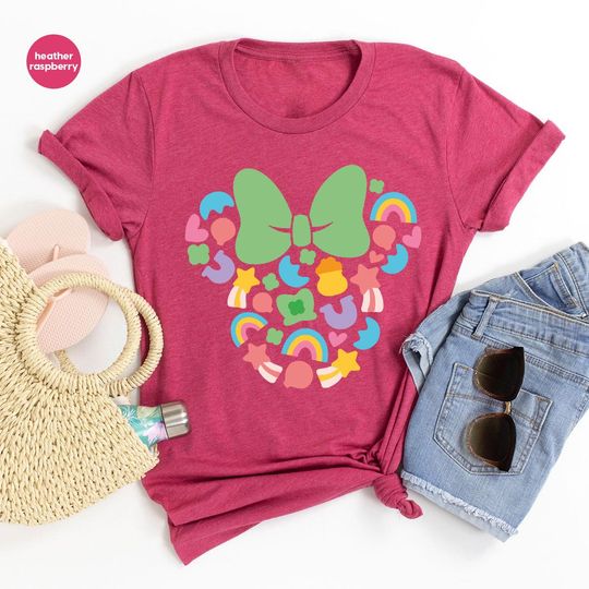 Disney Lucky St Patricks Day Shirt, St Patrick's Day Minnie Shirt, Lucky Charm Shirt, Disney Lucky Shamrocks Rainbow Shirt, Irish Shirt