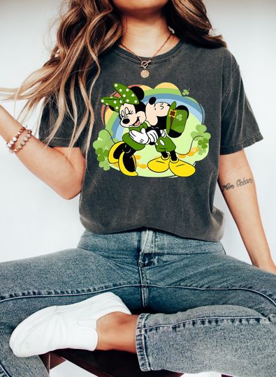 Discover Cute Minnie And Mickey St Patrick's Day Shirt, Disney Trip Shirt, Mickey Minnie Gift Shirt, Saint Patrick Sweater, St Patrick Disney Shirt