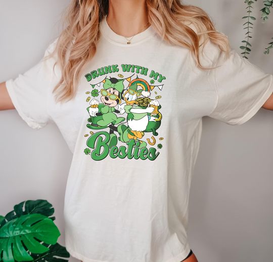 Discover Disney Besties St Patrick's Day Shirt, Minnie And Daisy St. Patrick's Day Shirts, Minnie Girls Patrick's Day T-Shirt, Disney Girl Sweatshirt