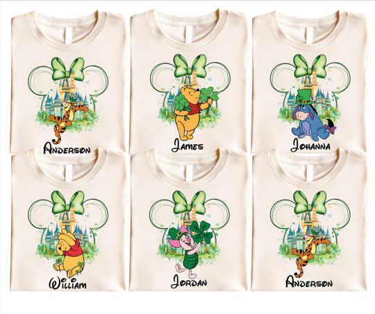 Winnie The Pooh St Patrick's Day Sweatshirt, Pooh and Co Sweater, Disney St Paddy's Day Tee, Magic Kingdom T-Shirt, Lucky Vibes Shirt