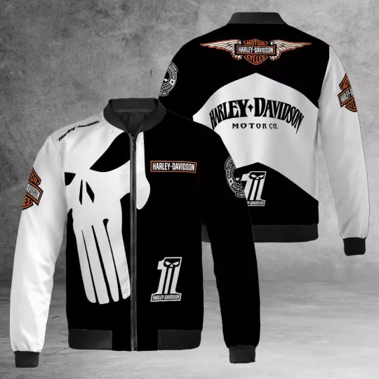 Haarleyy Davidson Printed Logo Jacket,Biker Fan Bomber Jacket