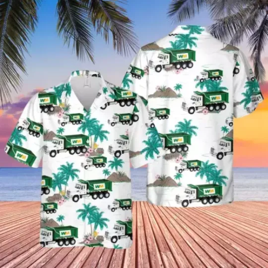 Waste Management Dump Truck Hawaiian Shirt