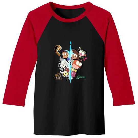 The Owl House and Amphibia Disney Baseball Tees, The Owl House All Characters Baseball Tees