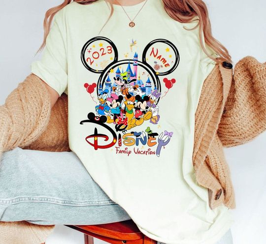 Personalized Disney Family Vacation 2023 Shirt, Mickey and Friends Matching Tee