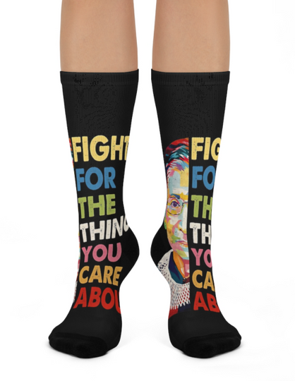 Soft Cushion Crew Socks for Kids Teen Boys Mens Womens, Notorious RBG Feminist Quote Ruth Bader Ginsburg Athletic Hiking Moisture Wicking Compression