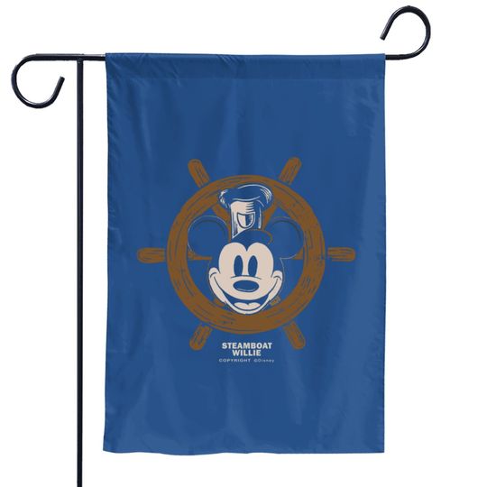 Mickey Mouse Steamboat Willie Wheel Vintage Disney 100th 2023 Garden Flags