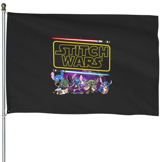 Stitch Wars House Flags, Disney Star Wars House Flags, Disney Stitch House Flags, Stitch Galaxy Edge House Flags