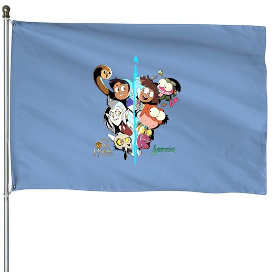 The Owl House and Amphibia Disney House Flags, The Owl House All Characters House Flags